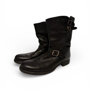 FRYE black leather Engineer boots men’s size 11 gorgeous moto
